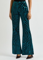 Diane Von Furstenberg Ruthette Printed Flared Velvet Trousers Blue