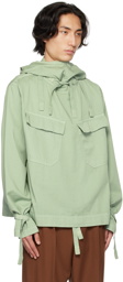 Dries Van Noten Green Hooded Jacket