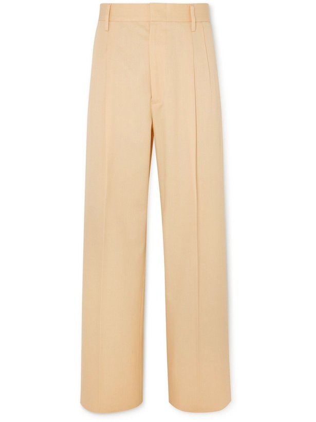 Photo: GUCCI - Wide-Leg Cotton-Blend Twill Trousers - Neutrals