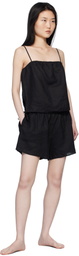 Deiji Studios Black Babylock Linen Pyjama Set