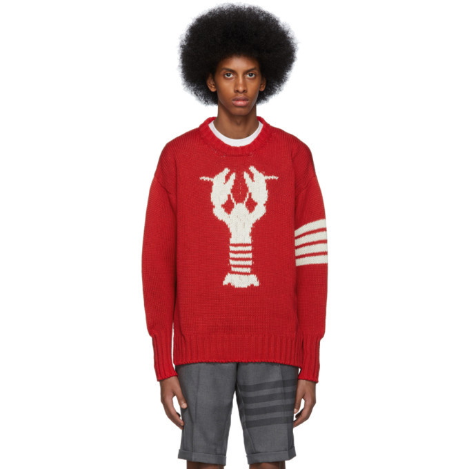 Photo: Thom Browne Red 4-Bar Lobster Sweater