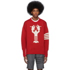 Thom Browne Red 4-Bar Lobster Sweater