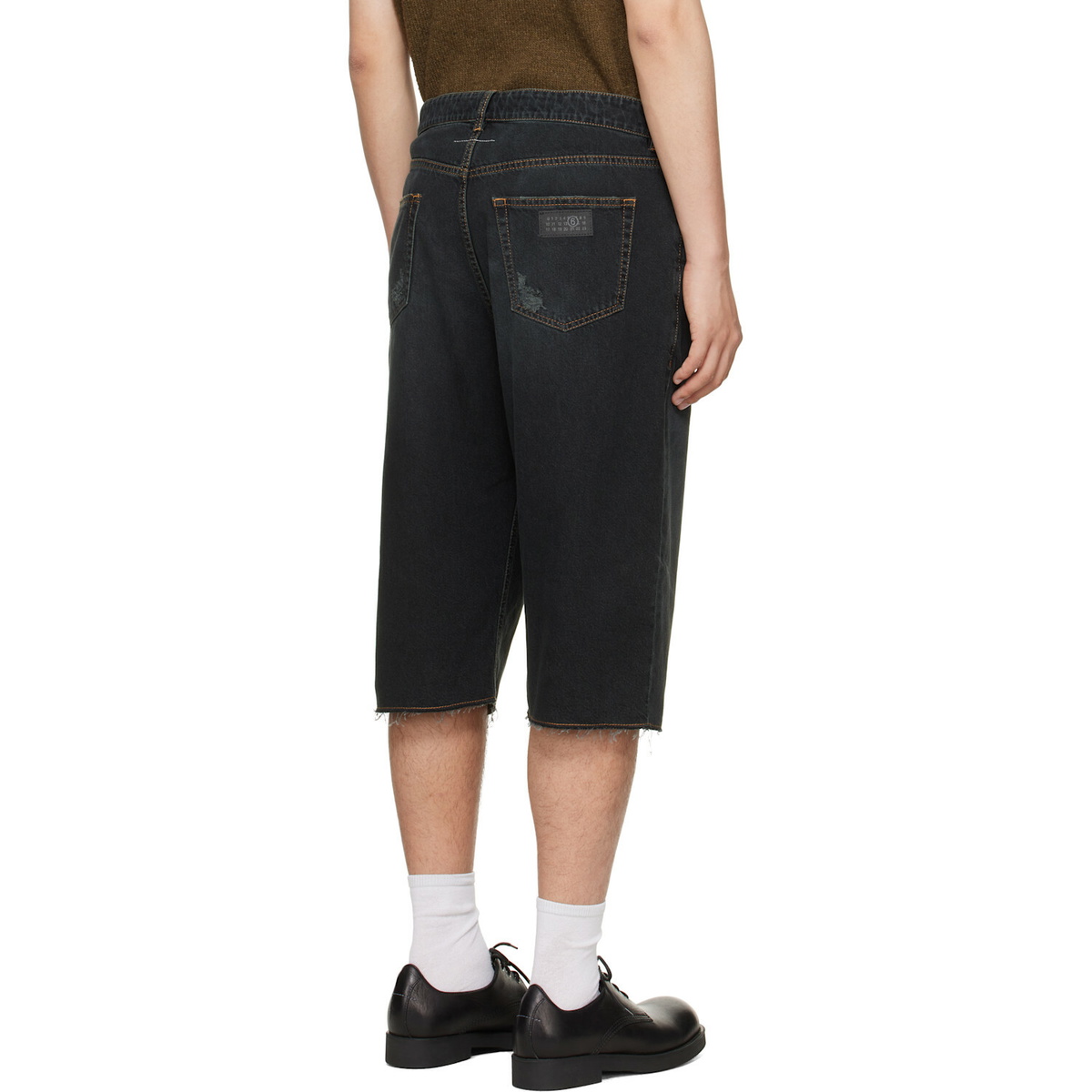 MM6 Maison Margiela Navy Drawstring Denim Shorts