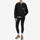 and wander Wool Fleece Cardigan in Black