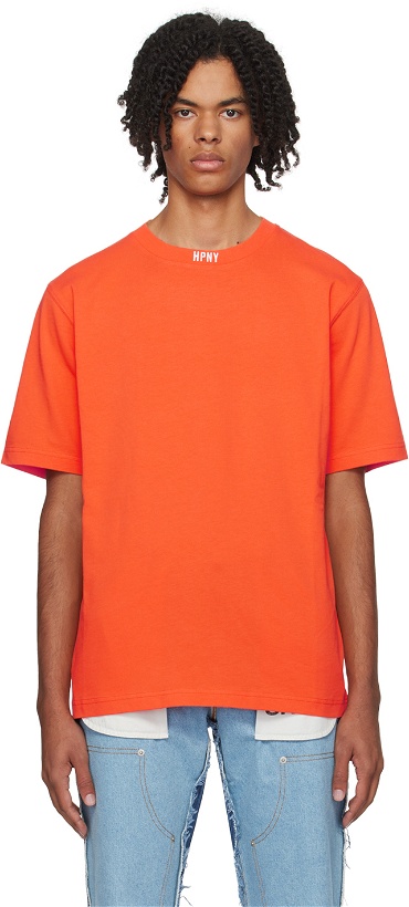 Photo: Heron Preston Orange Embroidered T-Shirt