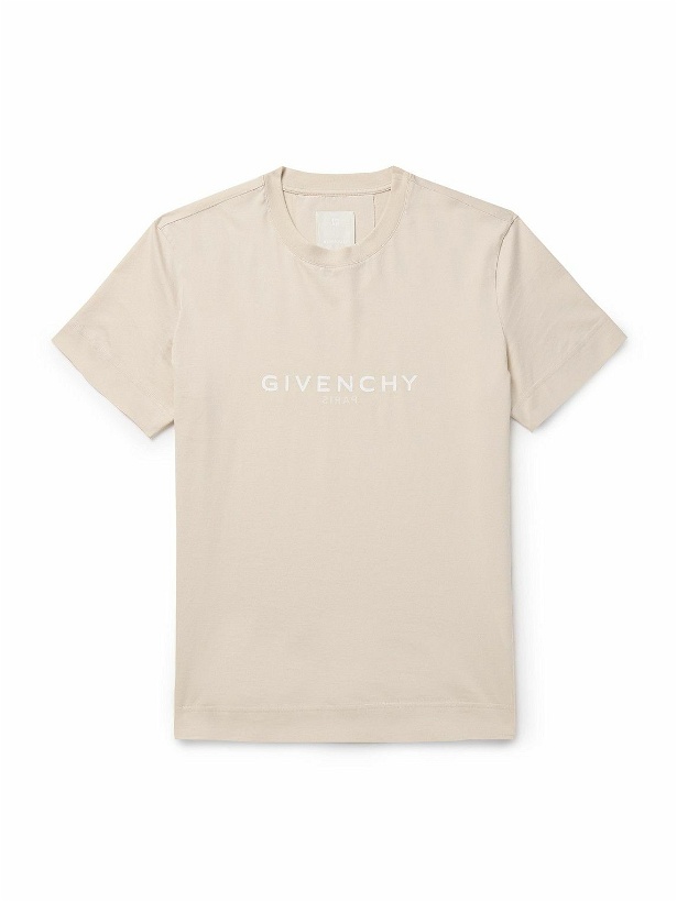 Photo: Givenchy - Archetype Logo-Print Cotton-Jersey T-Shirt - Neutrals