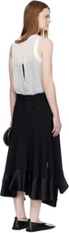 sacai Black & Off-White Suiting Satin Midi Dress