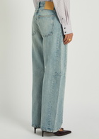 B Sides Slim Lasso Structured Barrel-leg Jeans Blue