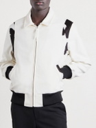 Golden Bear - The Hayes Cow-Print Wool-Blend Varsity Jacket - White