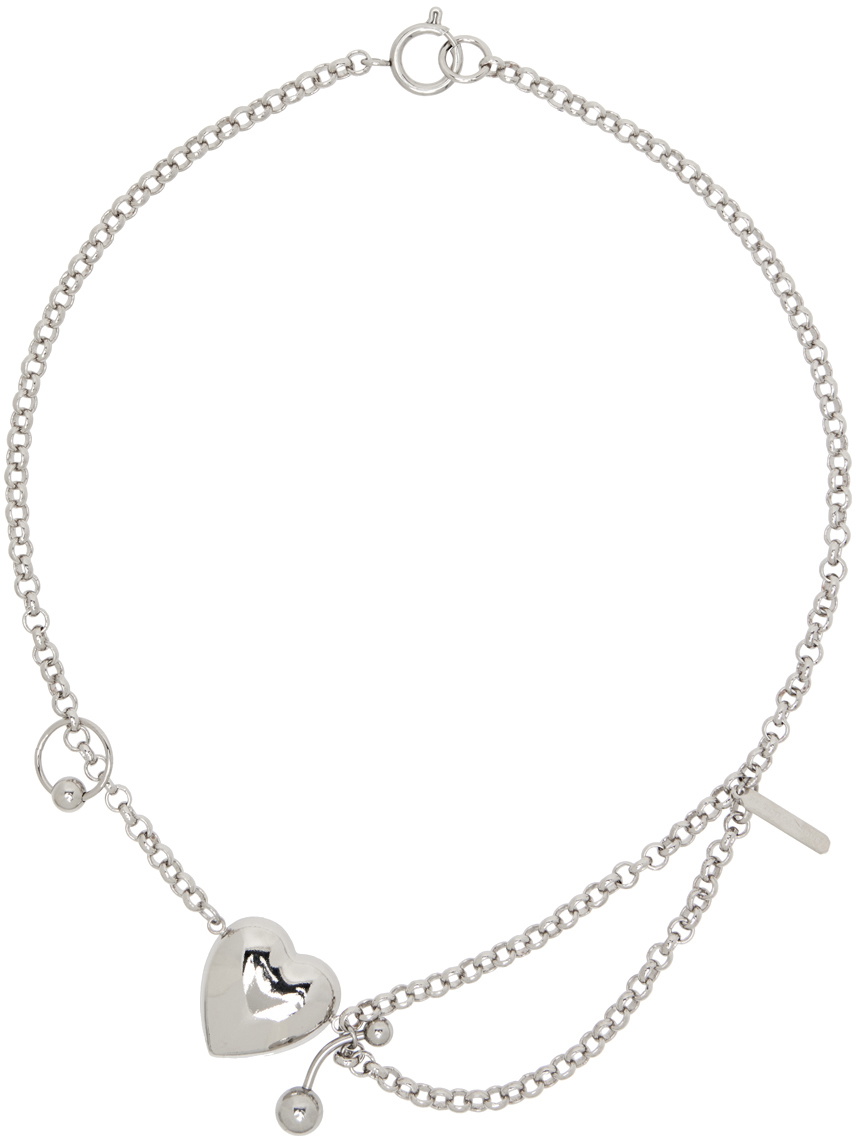 Justine Clenquet SSENSE Exclusive Silver Ana Necklace Justine Clenquet