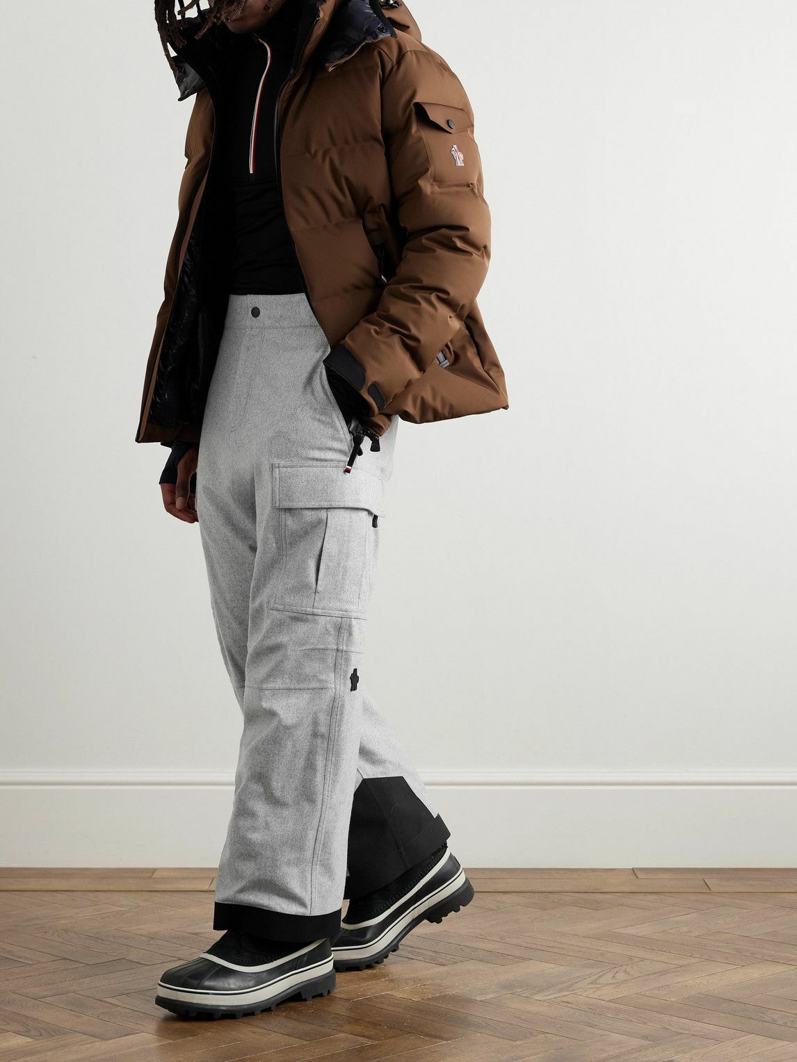 Moncler Grenoble - Wool-Flannel Padded Ski Pants - Gray