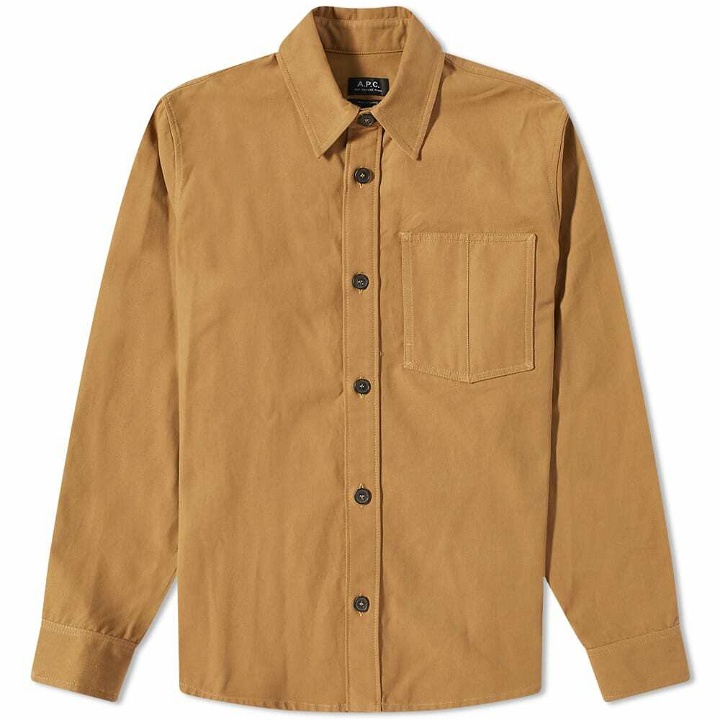 Photo: A.P.C. Men's Theodore Canvas Overshirt in Caramel