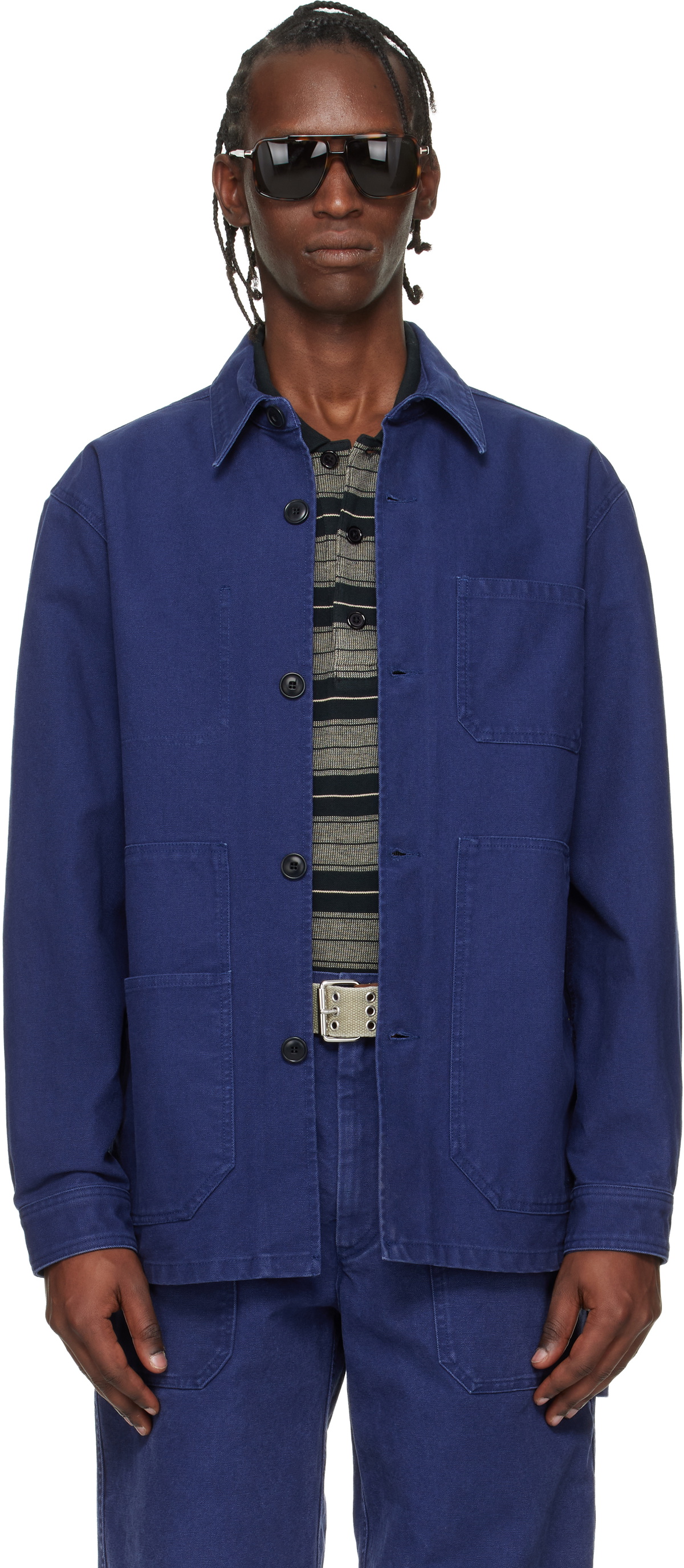 Namacheko Indigo Denim Wax Paint Jacket Namacheko