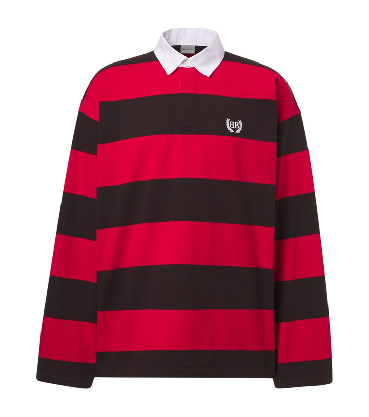 Photo: Balenciaga Oversized striped cotton jersey polo shirt