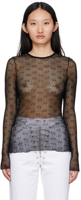 Photo: BONBOM Black Mesh Long Sleeve T-Shirt