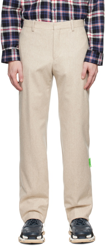Photo: Off-White Beige Tag Trousers