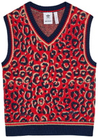 Adidas X Wales Bonner Leopard-intarsia Knit Vest Multicoloured