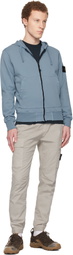 Stone Island Blue 6100061 Organic Cotton Fleece Hoodie
