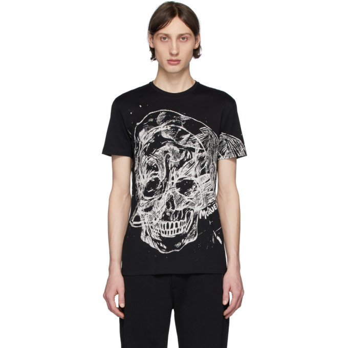 Photo: Alexander McQueen Black Etched Skull T-Shirt