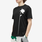 Valentino Men's Flower Embroidery T-Shirt in Nero