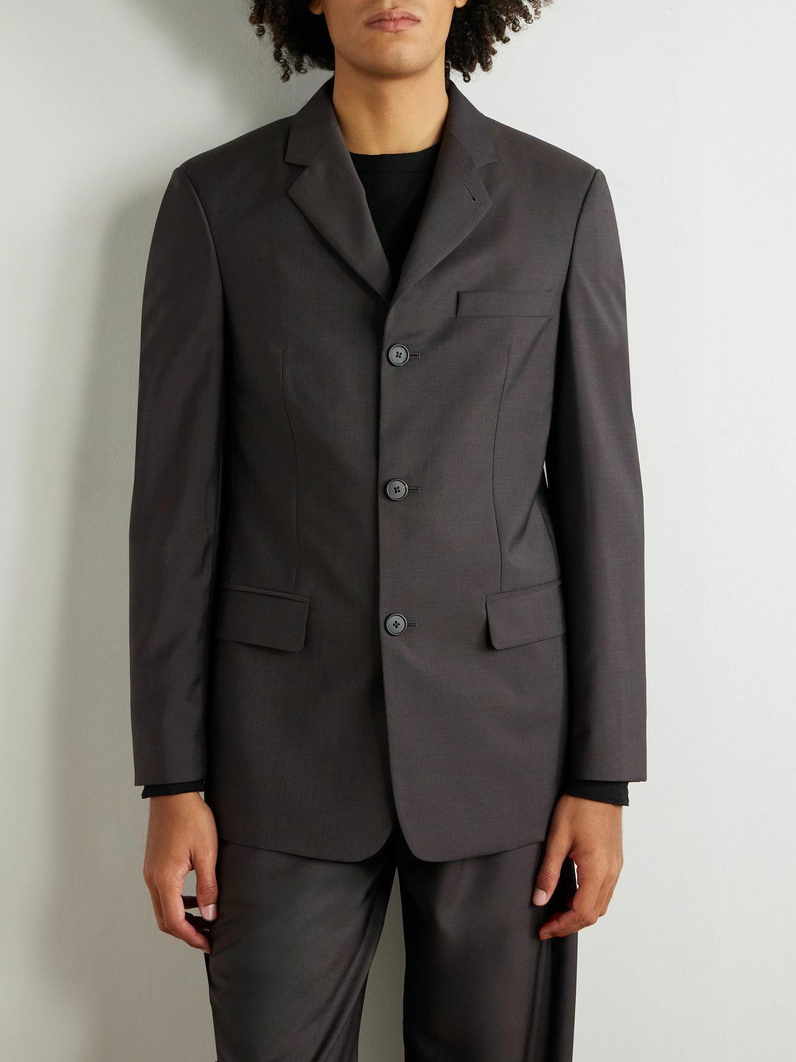 The Row - Sabriel Grain de Poudre Wool and Mohair-Blend Blazer - Brown