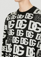 Jacquard Logo Sweater in Black