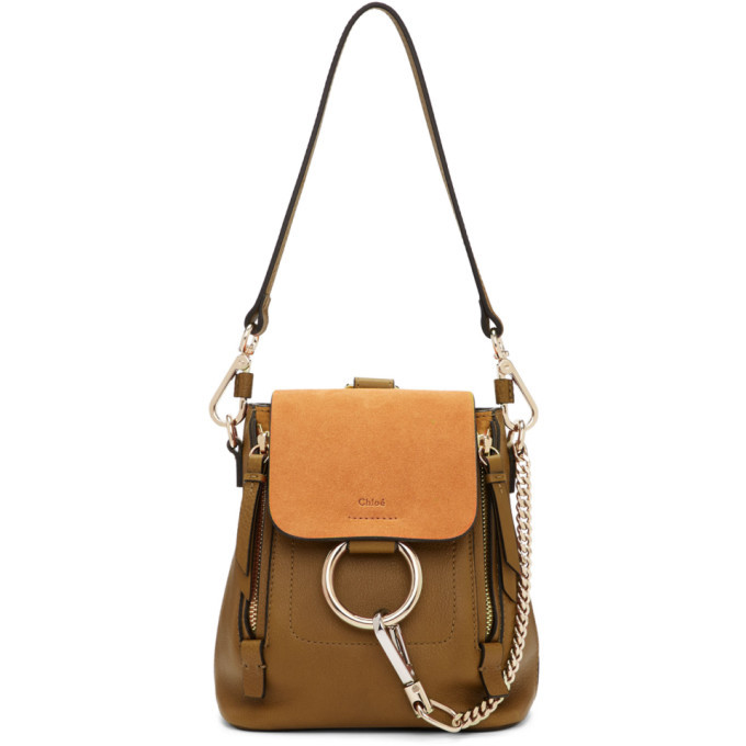 Chloe mini discount faye backpack tan