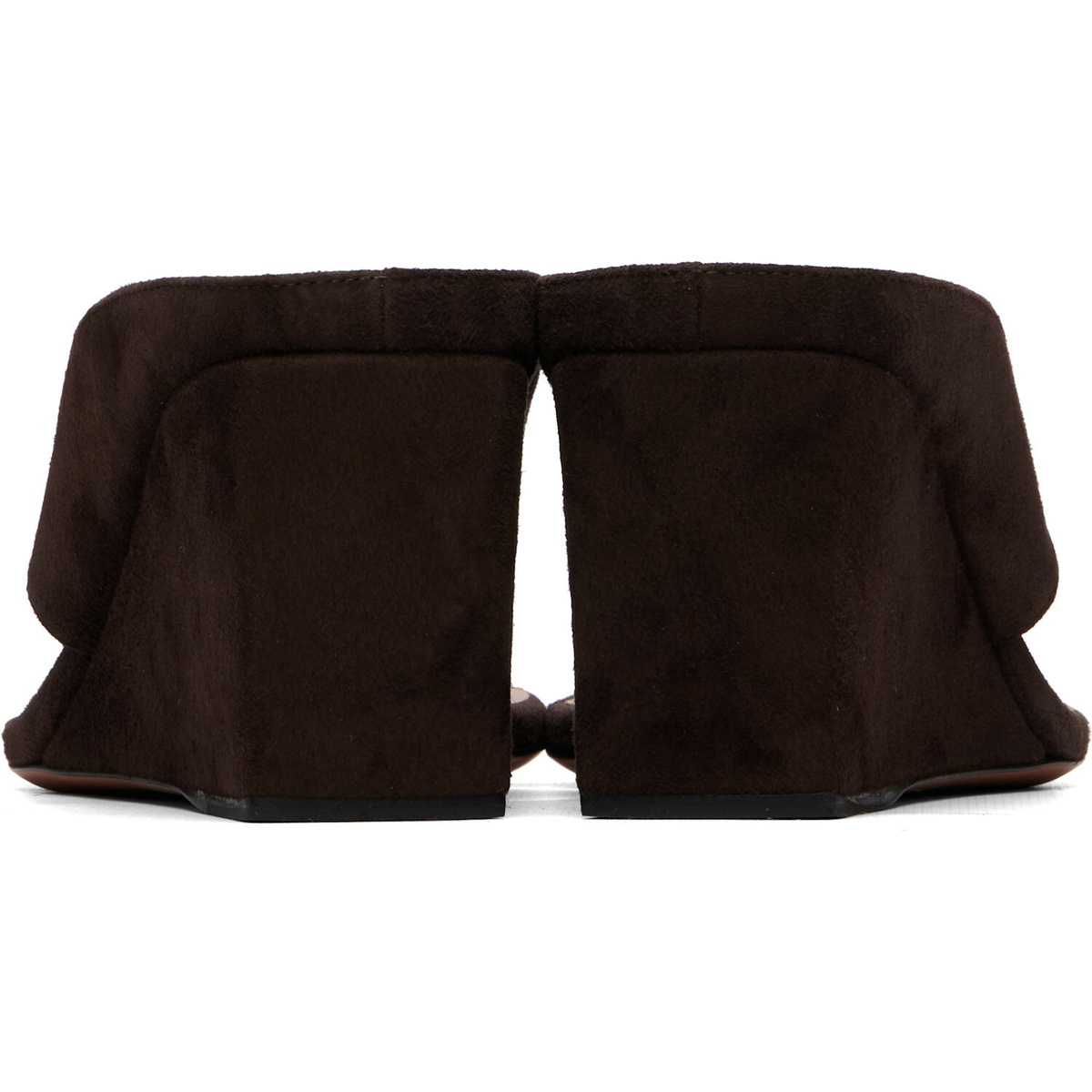 ALAÏA Brown Cube Thong Heeled Sandals