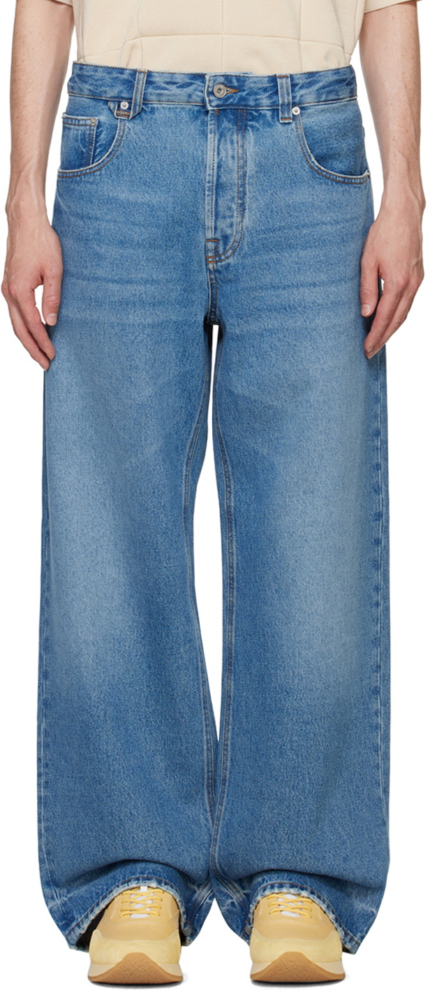 【JACQUEMUS】The De-NARmes Jeans With Zip ブルー JACQUEMUS Blue Les Classiques 'Le de Nîmes droit' Jeans
