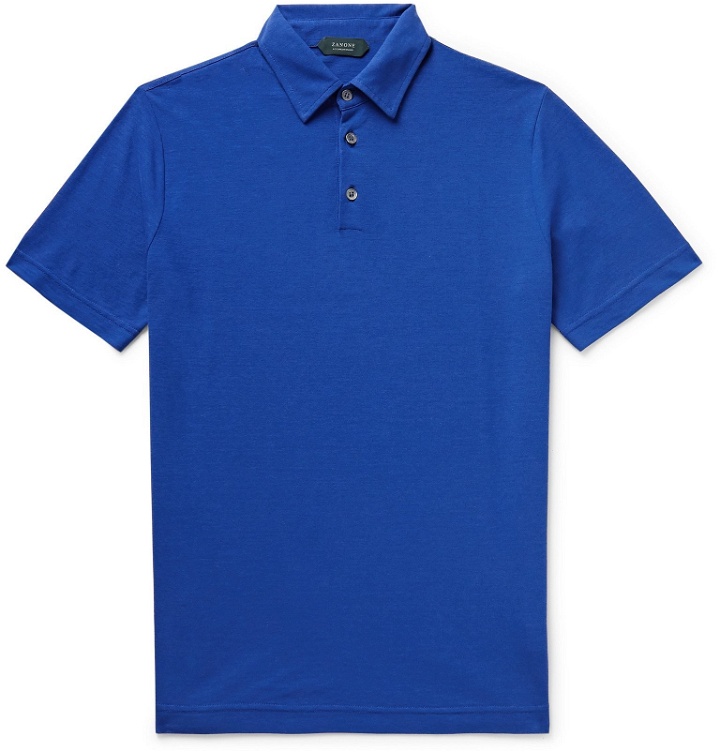 Photo: Incotex - Ice Cotton-Jersey Polo Shirt - Blue