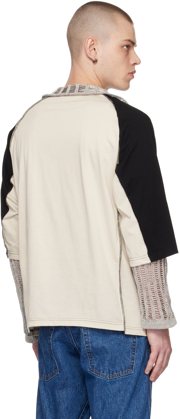 NVRFRGT Off-White & Black Crewneck Long Sleeve T-Shirt