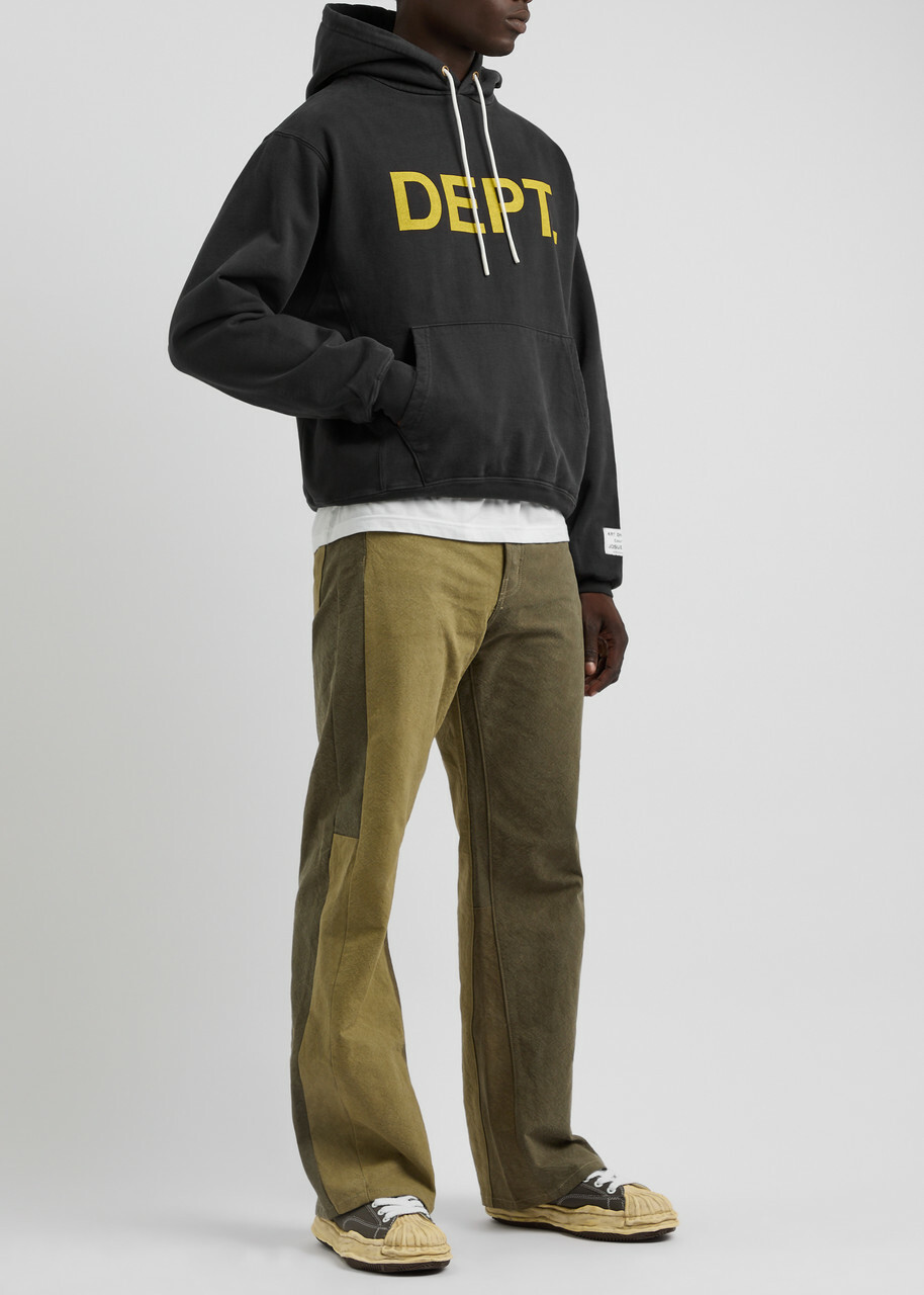 Gallery Dept. Logo Hooded Cotton-blend Sweatshirt Black