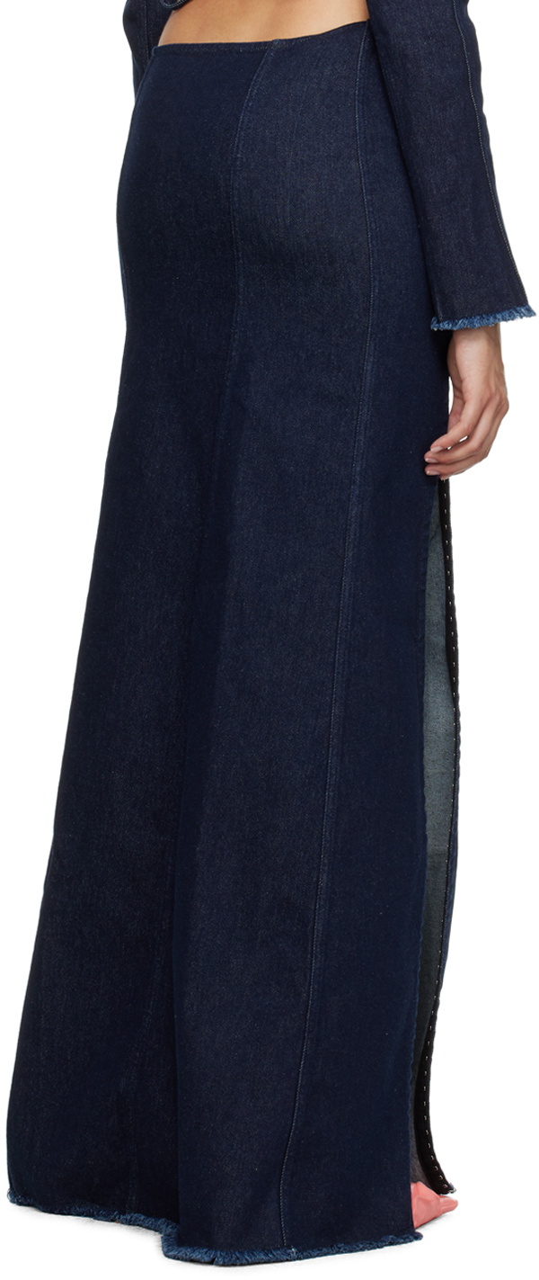 Jade Cropper Navy Hook-Eye Denim Maxi Skirt