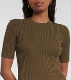 Tod's Short-sleeve ribbed-knit cotton top