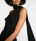 Alex Perry Scarf-detail open-back jersey minidress