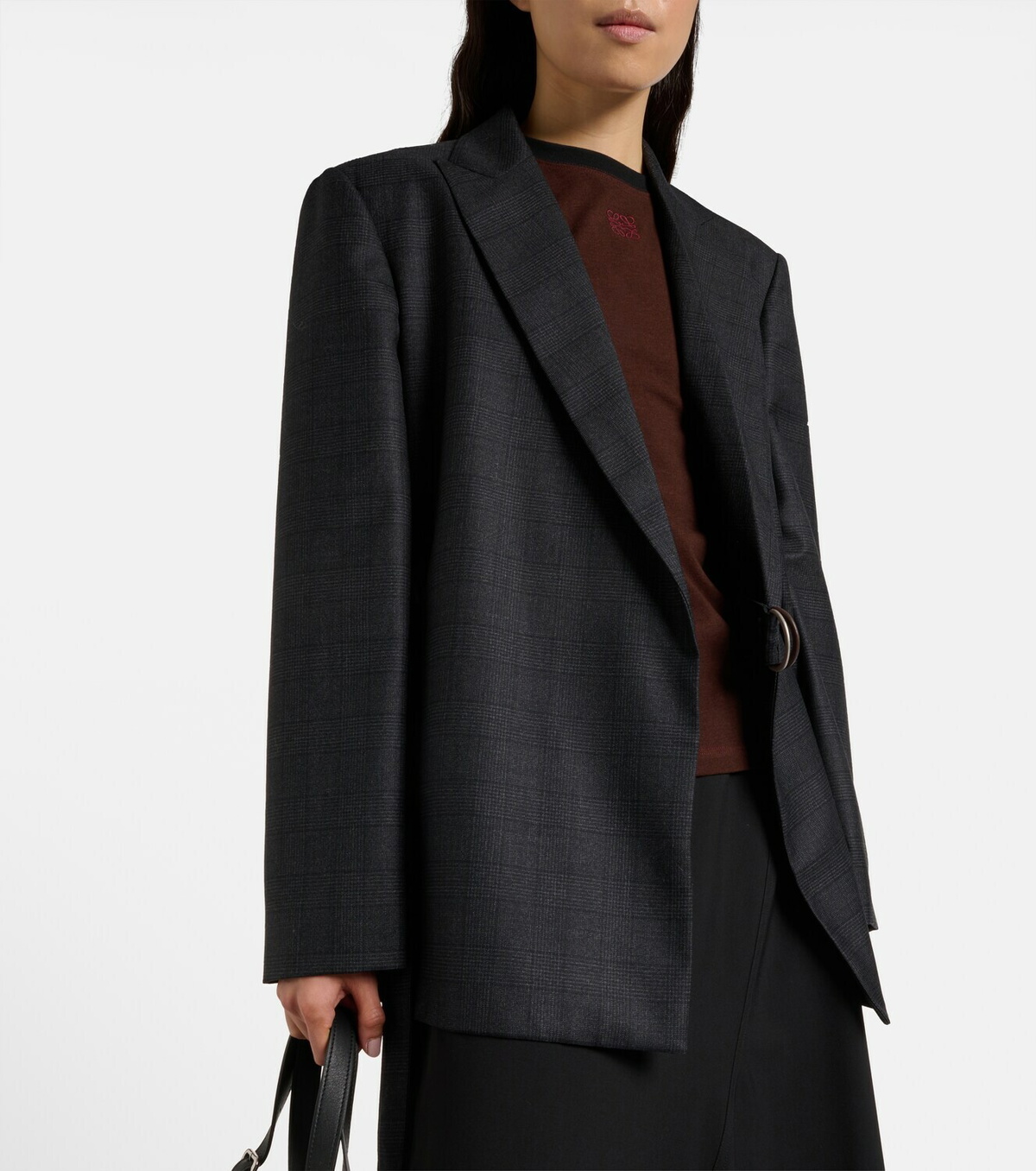 Loewe Prince of Wales check wool wrap blazer
