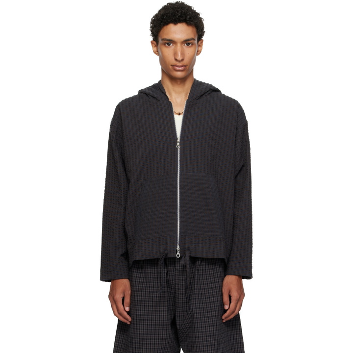 Photo: Cawley Brown & Navy Zip Up Hoodie
