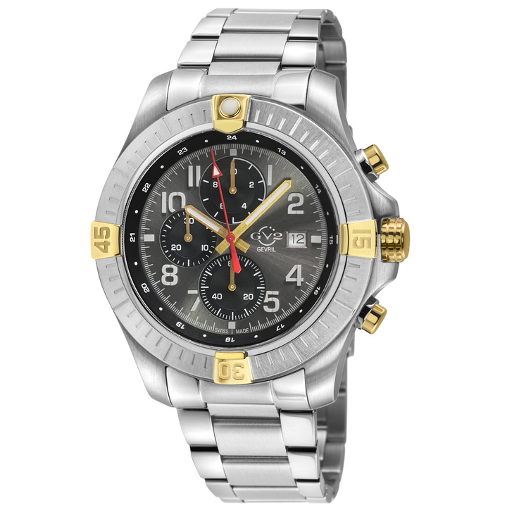 Photo: GV2 by Gevril T38 Chronograph Quartz Grey Dial Mens Watch 42803B