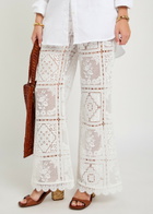 Zimmermann Aster Embroidered Lace Trousers Ivory