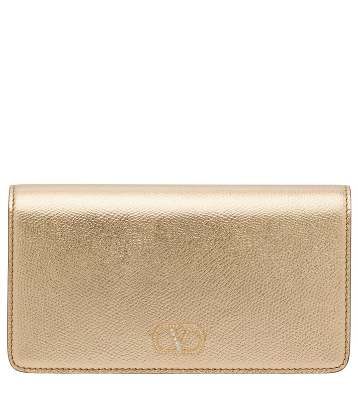Photo: Valentino Garavani VLogo Mini metallic leather clutch
