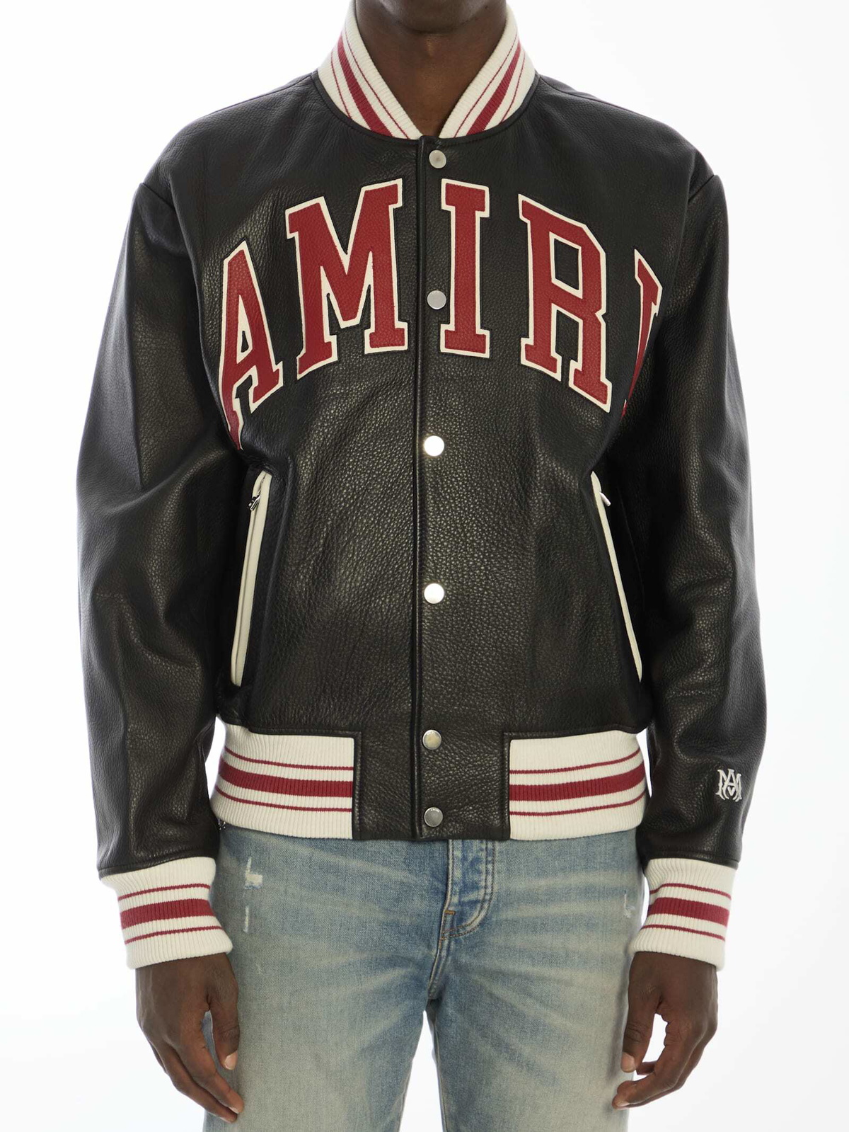 Amiri Vintage patch varsity bomber jacket - Black