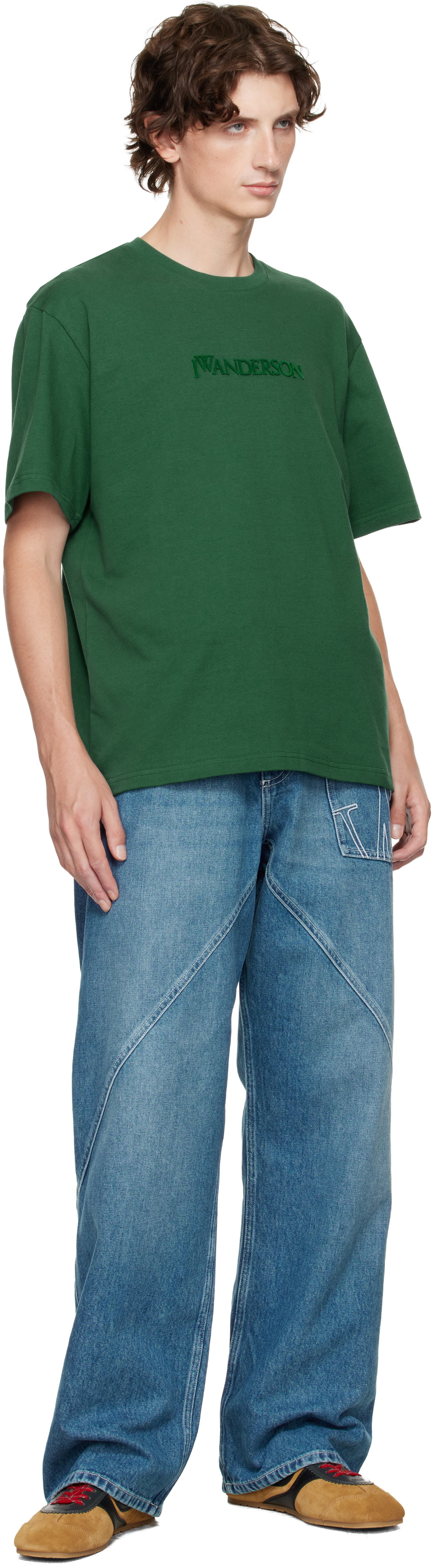 JW Anderson Green Logo Embroidery T-shirt