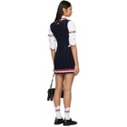 Thom Browne Navy Cricket RWB Stripe Baby Ladder Cable Minidress