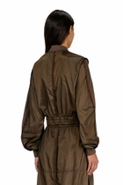 Diesel Nylon jacket with tonal taping - Jackets Womens in Brown
