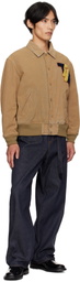 Toga Virilis Beige Flocked Denim Jacket