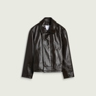Sage Nation Men's Fold Leather Blouson in Dark Brown