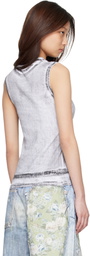 Acne Studios Black & White Layered Logo Tank Top