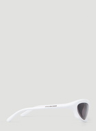 Bat Rectangle Sunglasses in White