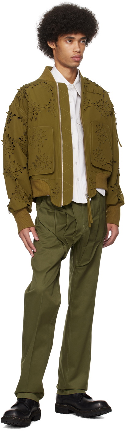 Juntae Kim Khaki Gathered Corset Trousers