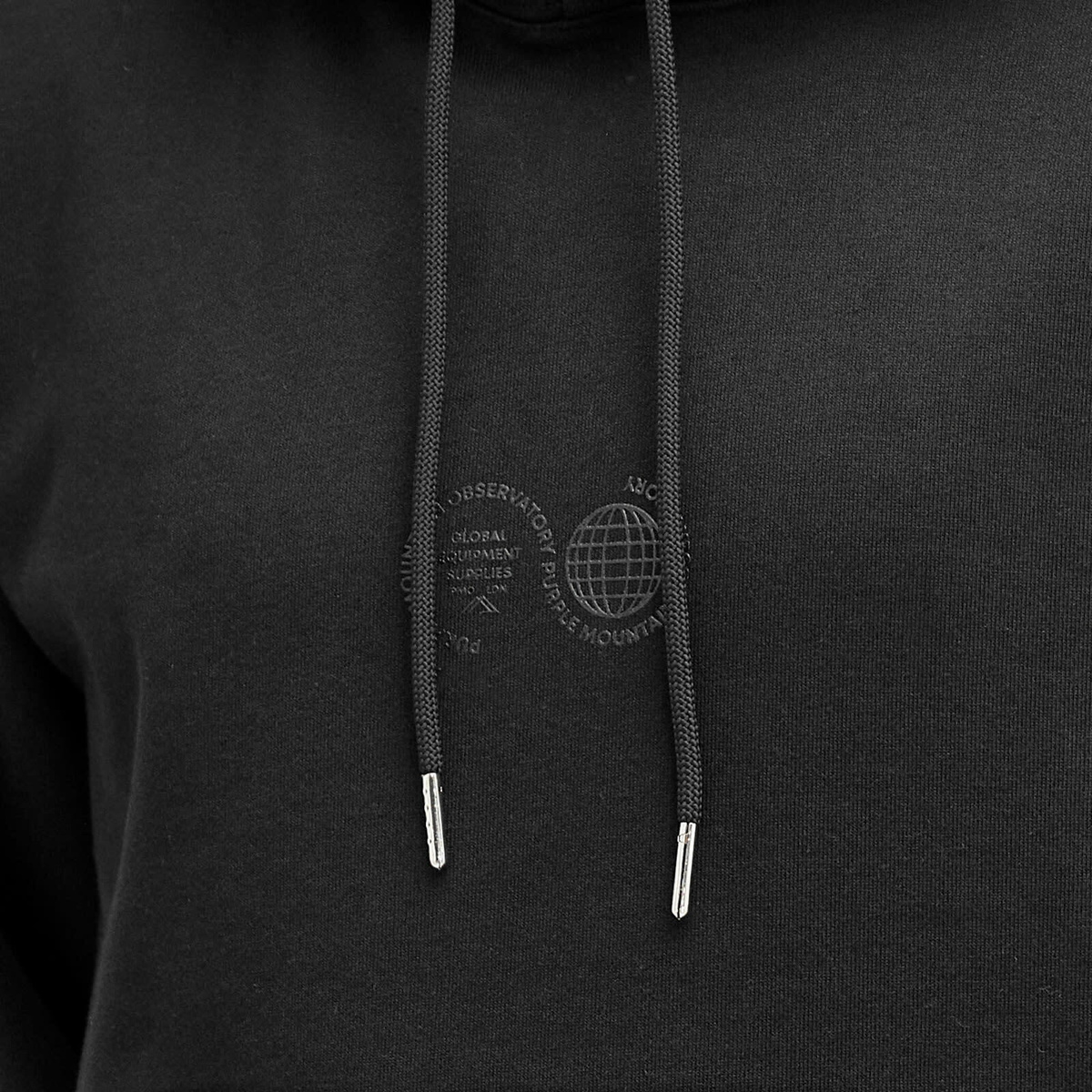 Purple Mountain Observatory Men's Garment Dye Hoodie in Black